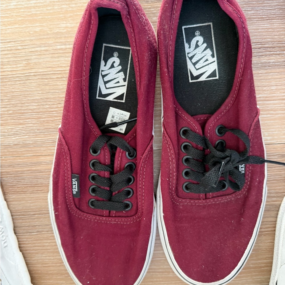 Vans Maroon Canvas Sneakers